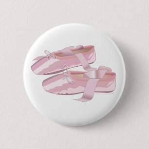 Badge Rond 5 Cm Pantoufles roses de chaussures de ballet