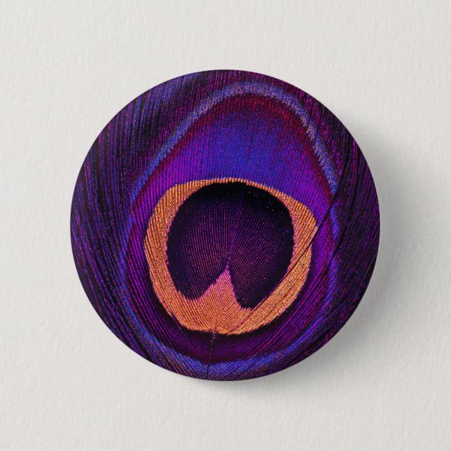 Badge Rond 5 Cm Paon au néon (Devant)