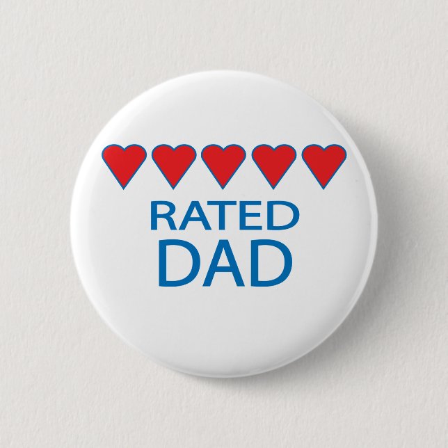 Badge Rond 5 Cm Papa à cinq cœurs (Devant)