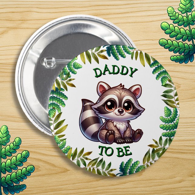 Badge Rond 5 Cm Papa, à être | Baby shower à thème Woodland (Créateur téléchargé)