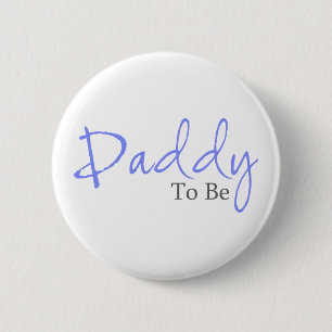 Badge Rond 5 Cm Papa à être (manuscrit bleu)