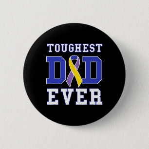 Badge Rond 5 Cm Papa à jamais - Ruban de sensibilisation au cancer