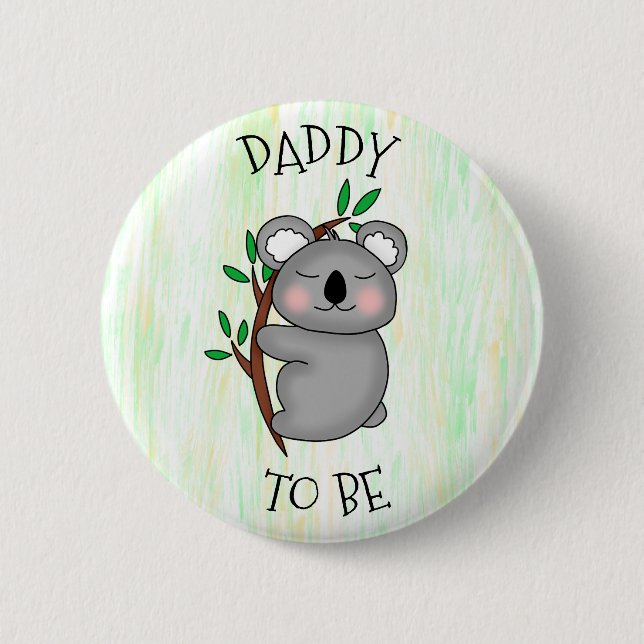 Badge Rond 5 Cm Papa | Baby shower à thème Koala (Devant)