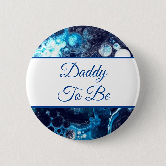Badge Rond 5 Cm Papa | Baby shower du garçon (Devant)