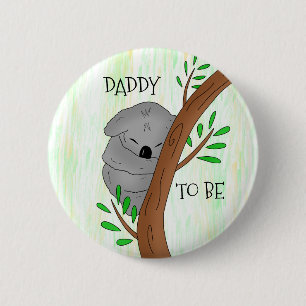 Badge Rond 5 Cm Papa   Baby shower Koala