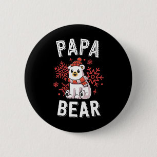 Badge Rond 5 Cm Papa Bear Famille Noël S Ours Polaire Vacances Xm