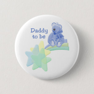 Badge Rond 5 Cm Papa bleu d'ours à être