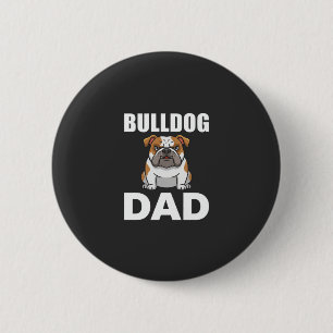 Badge Rond 5 Cm Papa Bouledogue Dessin Animé Amateur de Chien