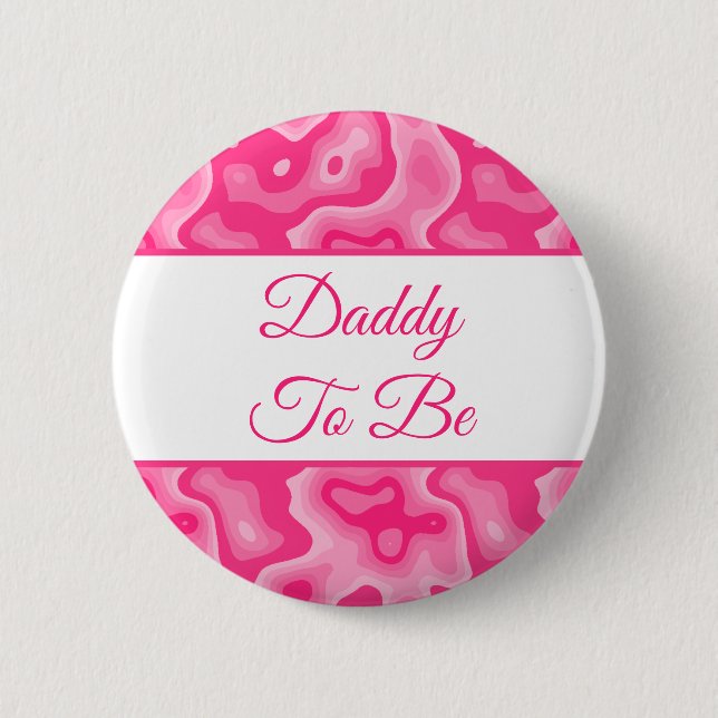 Badge Rond 5 Cm Papa | Bouton Baby shower fille (Devant)