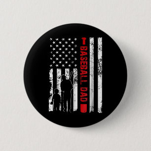 Badge Rond 5 Cm Papa Bysebyll fier Drapeau américain Sports Fête d