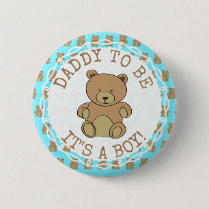 Badge Rond 5 Cm Papa, c'est Teddy Bear It a Boy Button