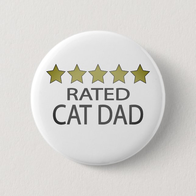 Badge Rond 5 Cm Papa chat cinq étoiles (Devant)