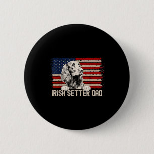 Badge Rond 5 Cm Papa Chien Toujours Drapeau Américain - Papa Sette
