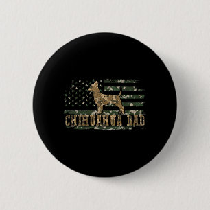 Badge Rond 5 Cm Papa Chihuahua Camo Drapeau Américain Camouflage U