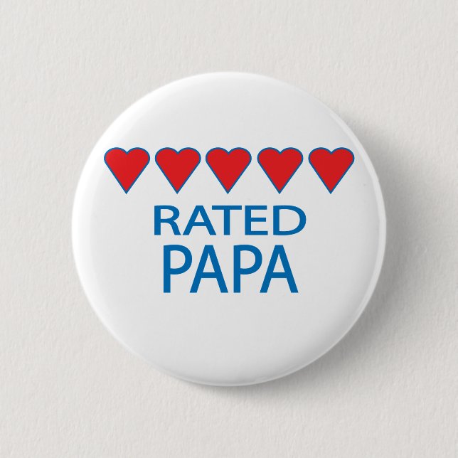 Badge Rond 5 Cm Papa Cinq Coeurs (Devant)