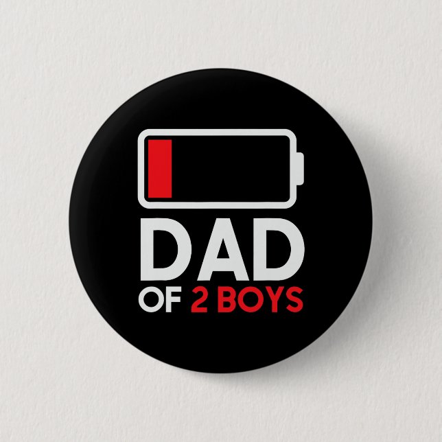 Badge Rond 5 Cm Papa De 2 Garçons Faible Tension Drôle Fête des pè (Devant)