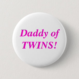Badge Rond 5 Cm Papa de bouton de jumeaux