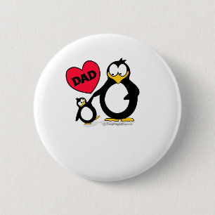 Badge Rond 5 Cm Papa de coeur de pingouin