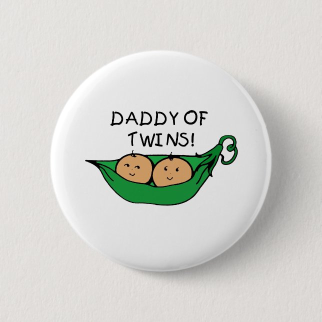 Badge Rond 5 Cm Papa de cosse de jumeaux (Devant)