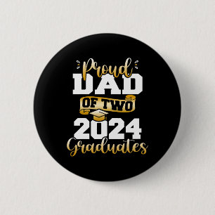 Badge Rond 5 Cm Papa De Deux 2024 Diplômés Funny Cl De 24 Senior