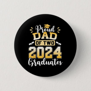 Badge Rond 5 Cm Papa De Deux 2024 Diplômés Senior Papa Cl De 2024