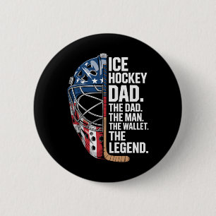 Badge Rond 5 Cm Papa de hockey sur glace L'homme Le portefeuille 