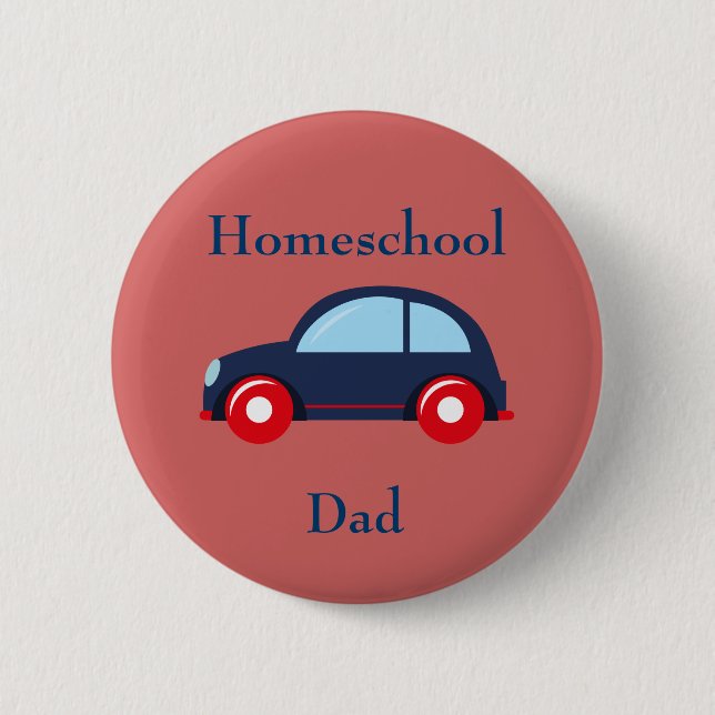Badge Rond 5 Cm Papa de l'école de voiture (Devant)
