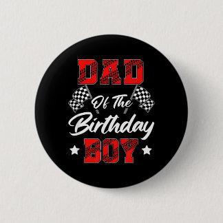 Badge Rond 5 Cm Papa de voiture de course du garçon qui fête son a