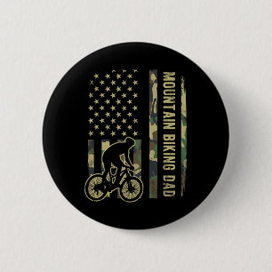 Badge Rond 5 Cm Papa de VTT Camouflage Drapeau Américain Papa de l