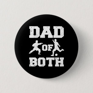 Badge Rond 5 Cm Papa Des Deux Funny Karaté Soccer Papa