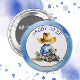 Badge Rond 5 Cm Papa doit être un Lil' Cowboy   BABY SHOWER