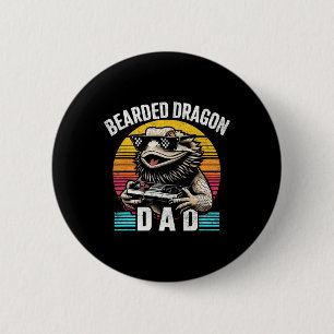 Badge Rond 5 Cm Papa Dragon Jeux Vidéo Vintage Lézard Amoureux des