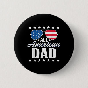 Badge Rond 5 Cm Papa du 4 juillet Patriote américain Usa Papa Homm