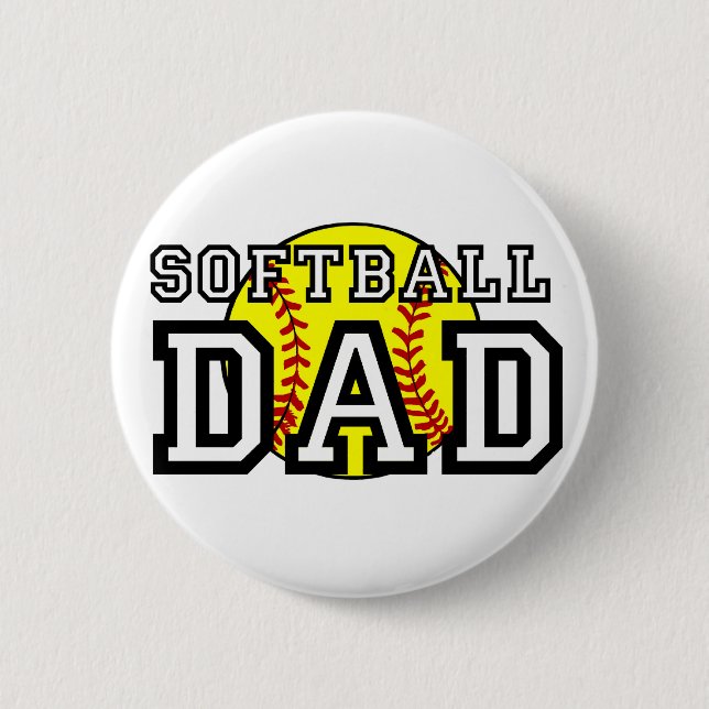 Badge Rond 5 Cm Papa du base-ball (Devant)