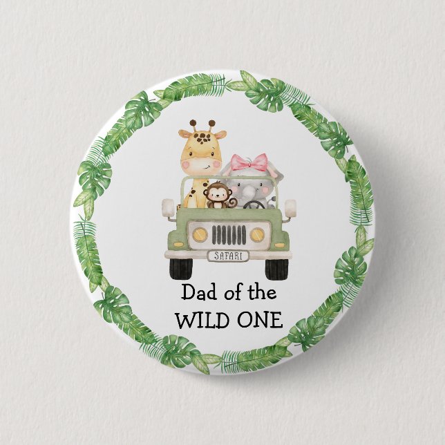 Badge Rond 5 Cm Papa du bouton WILD One (Devant)
