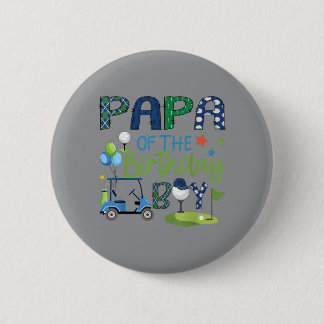 Badge Rond 5 Cm Papa du garçon d'anniversaire trou en un sport de