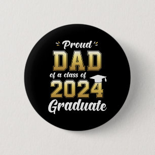 Badge Rond 5 Cm Papa D'Un Cl De 2024 Chemise Diplômée Papa Senior 