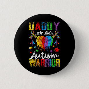 Badge Rond 5 Cm Papa d'un guerrier de l'autisme Soutien Autistes A