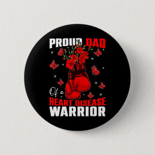 Badge Rond 5 Cm Papa D'Un Guerrier Du Coeur Boîte De Sensibilisati