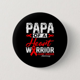 Badge Rond 5 Cm Papa d'un guerrier du cœur Maladie cardiaque Ruban