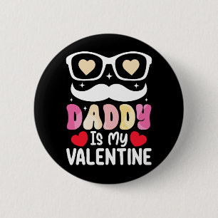 Badge Rond 5 Cm Papa est la Saint-Valentin de mon papa Famille Fil
