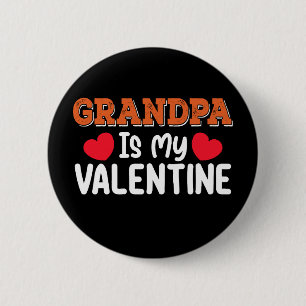 Badge Rond 5 Cm Papa est mon jour de la Saint-Valentin famille fil