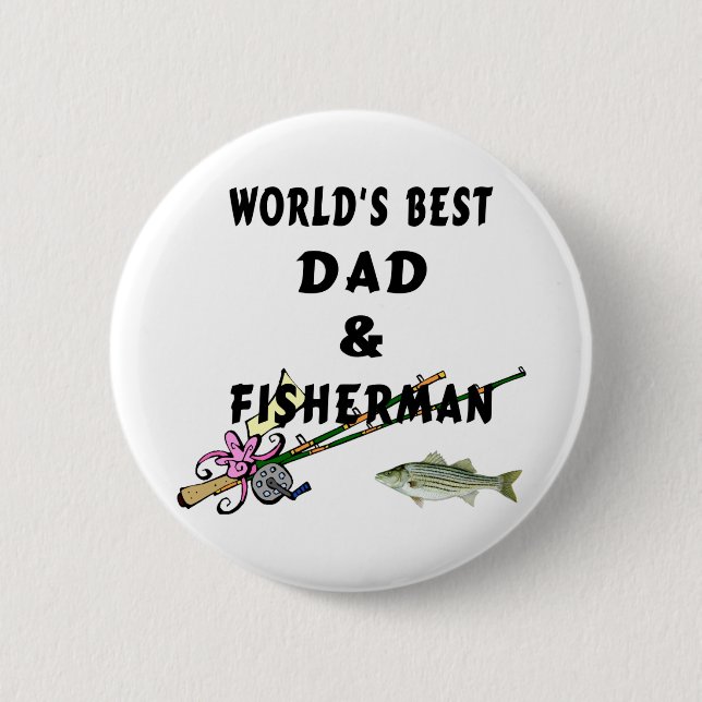 Badge Rond 5 Cm Papa et pêcheur (Devant)