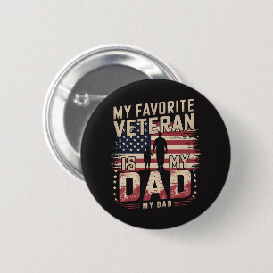 Badge Rond 5 Cm Papa Fête des Pères Mon Vétéran Préféré