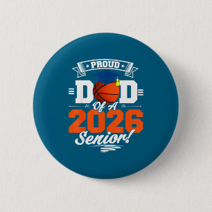 Badge Rond 5 Cm Papa fier 2026 Artwork de basketball senior