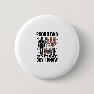 Badge Rond 5 Cm Papa fier Autisme Garçon le plus dur Design vector