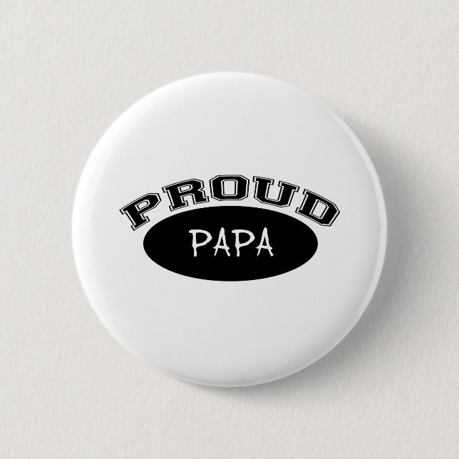 Badge Rond 5 Cm Papa fier (noir) (Devant)