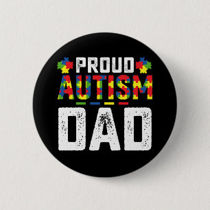 Badge Rond 5 Cm Papa fièrement autiste Sensibilisation Famille aut