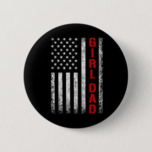 Badge Rond 5 Cm Papa Fille Papa de Filles Drapeau Usa Fête des Pèr