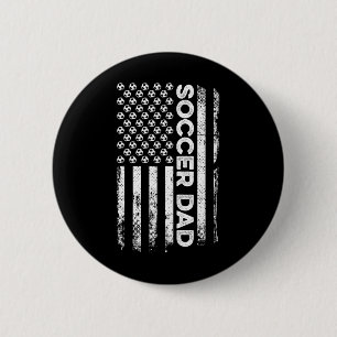 Badge Rond 5 Cm Papa footballeur Drapeau américain Patriotique Fêt